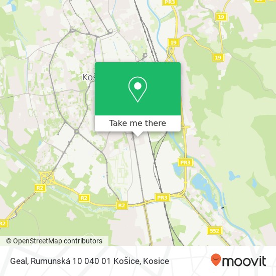 Geal, Rumunská 10 040 01 Košice map