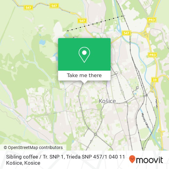 Sibling coffee / Tr. SNP 1, Trieda SNP 457 / 1 040 11 Košice map