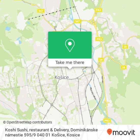 Koshi Sushi, restaurant & Delivery, Dominikánske námestie 595 / 9 040 01 Košice map