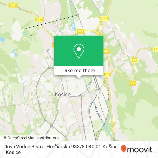 Iova Vodné Bistro, Hrnčiarska 933 / 8 040 01 Košice map