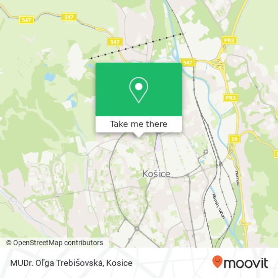 MUDr. Oľga Trebišovská map