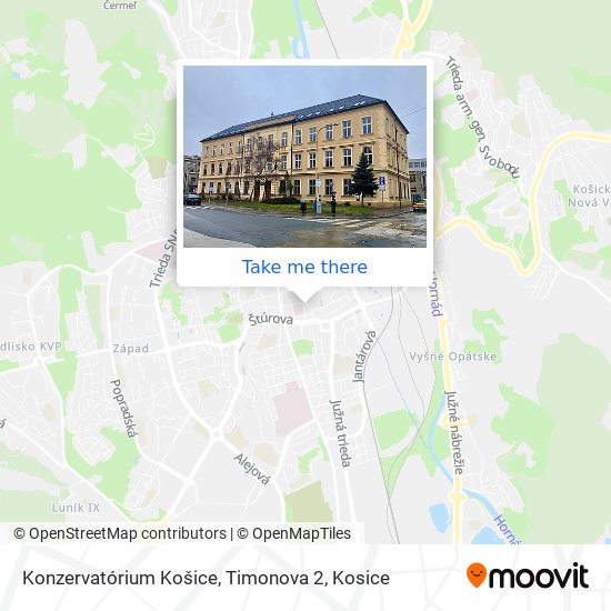 Konzervatórium Košice, Timonova 2 map