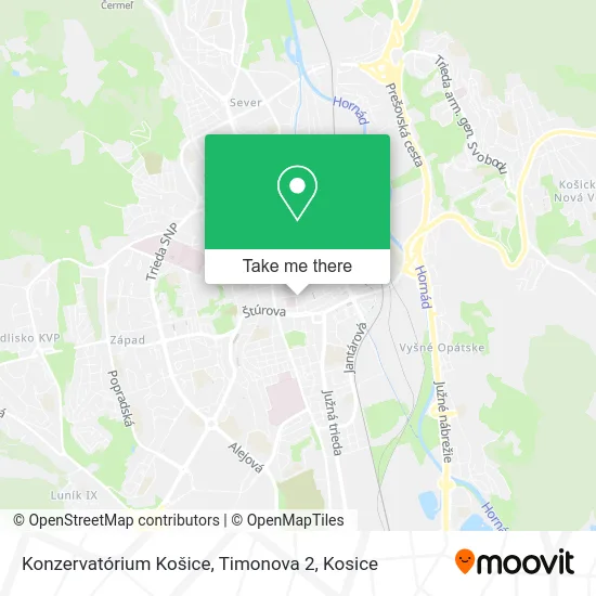 Konzervatórium Košice, Timonova 2 map