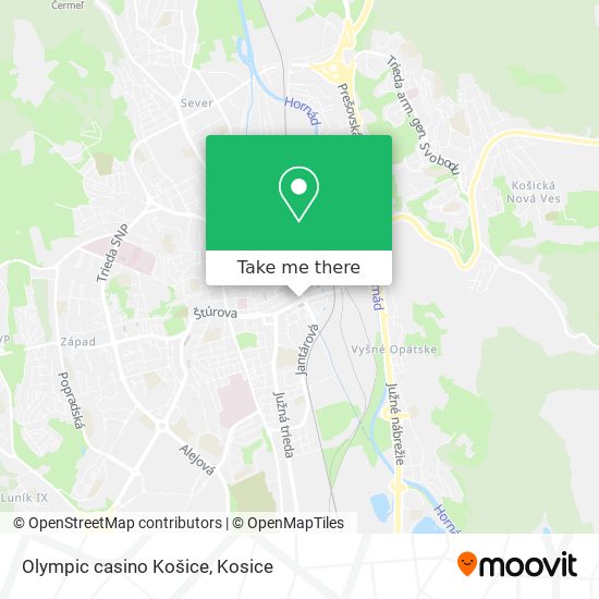Olympic casino Košice map