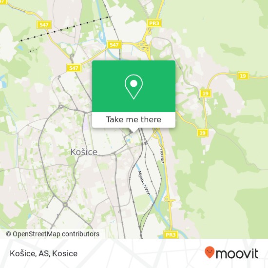 Košice, AS map