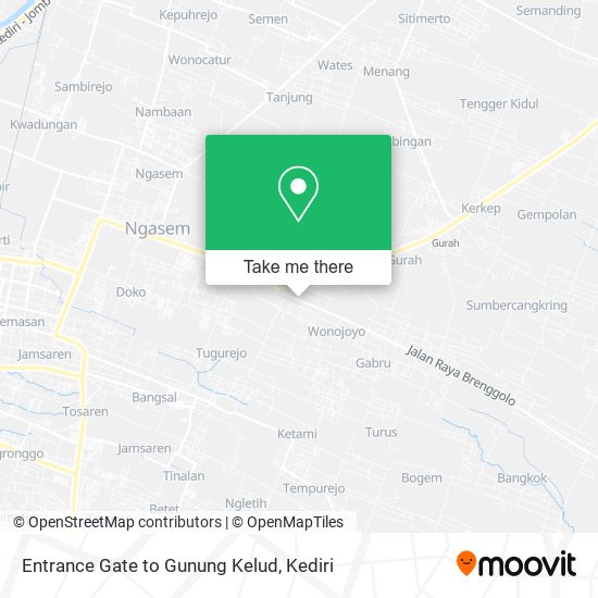 Entrance Gate to Gunung Kelud map