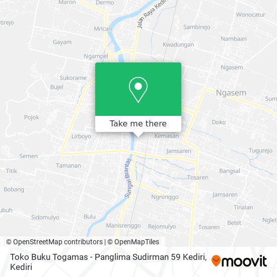 Toko Buku Togamas - Panglima Sudirman 59 Kediri map