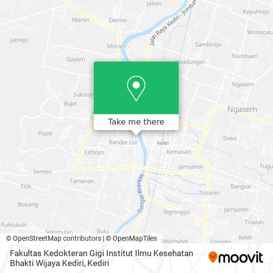 Fakultas Kedokteran Gigi Institut Ilmu Kesehatan Bhakti Wijaya Kediri map