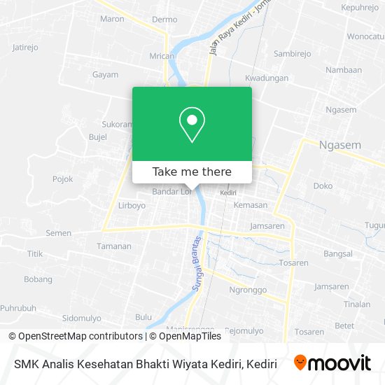 SMK Analis Kesehatan Bhakti Wiyata Kediri map