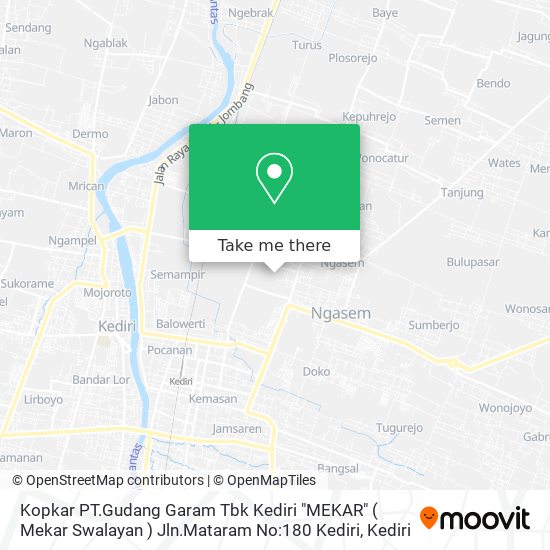 Kopkar PT.Gudang Garam Tbk Kediri "MEKAR" ( Mekar Swalayan ) Jln.Mataram No:180 Kediri map