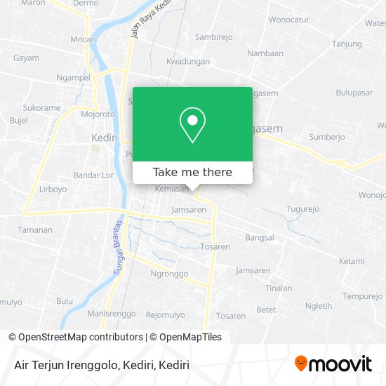 Air Terjun Irenggolo, Kediri map