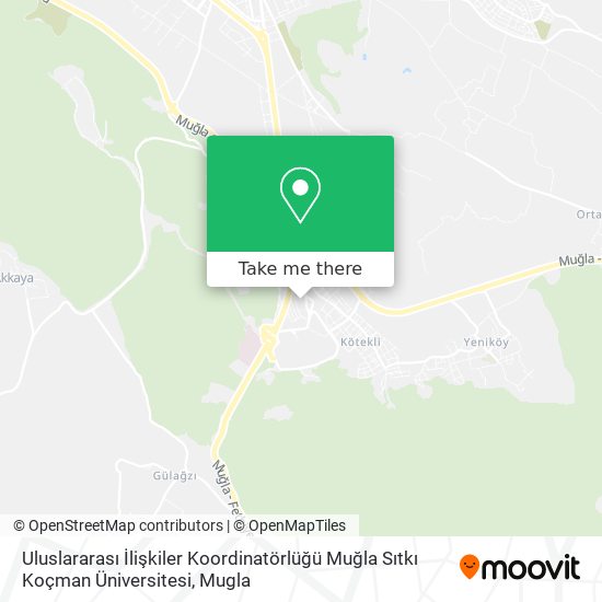 Uluslararası İlişkiler Koordinatörlüğü Muğla Sıtkı Koçman Üniversitesi map
