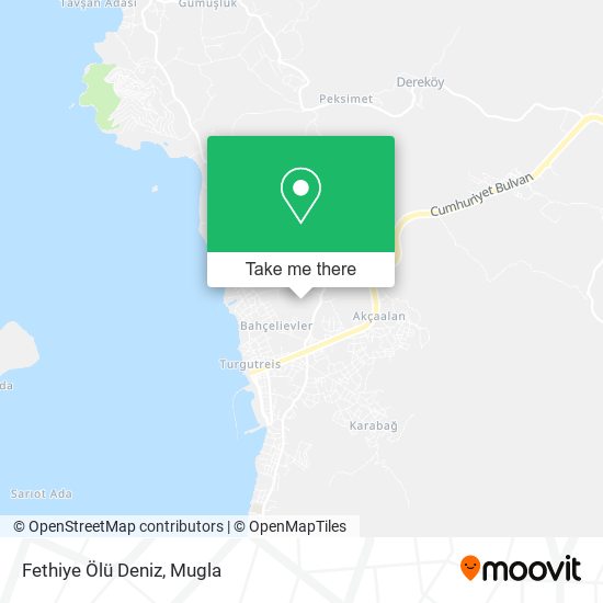 Fethiye Ölü Deniz map