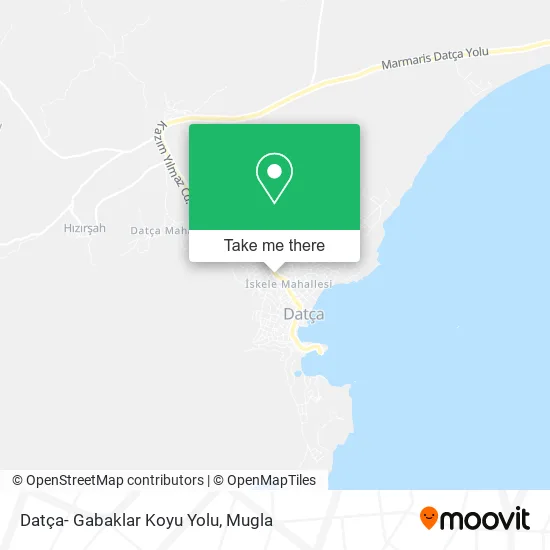 Datça- Gabaklar Koyu Yolu map