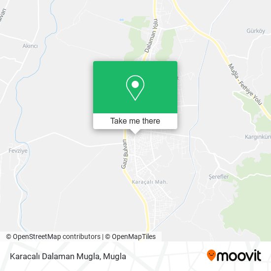 Karacalı Dalaman Mugla map