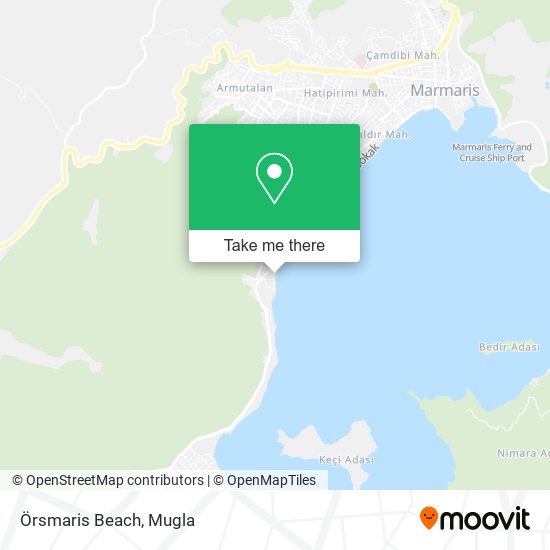 Örsmaris Beach map