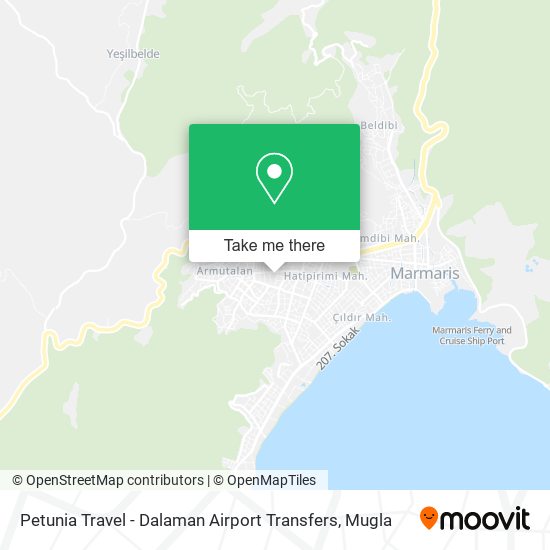 Petunia Travel - Dalaman Airport Transfers map