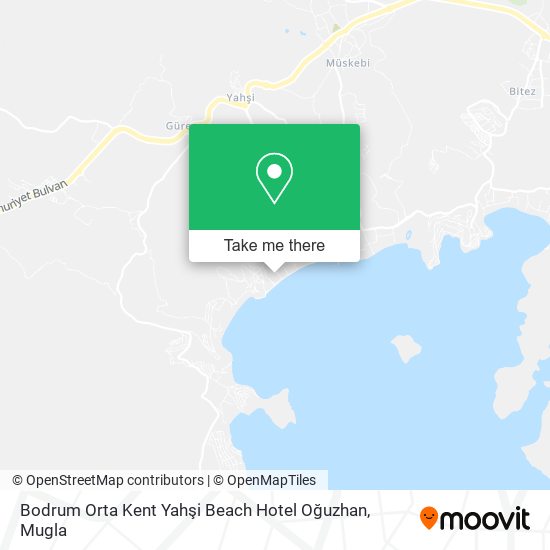 Bodrum Orta Kent Yahşi Beach Hotel Oğuzhan map