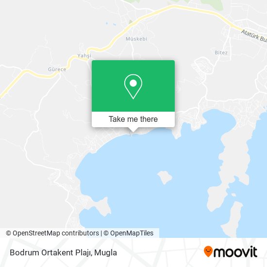 Bodrum Ortakent Plajı map