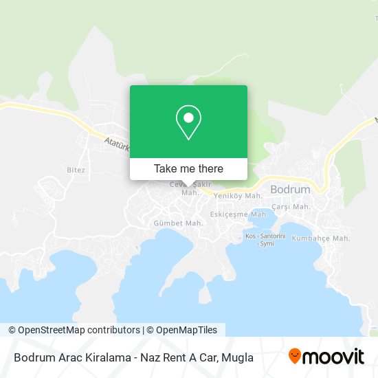 Bodrum Arac Kiralama - Naz Rent A Car map
