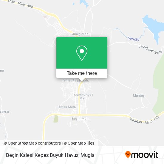 Beçin Kalesi Kepez Büyük Havuz map