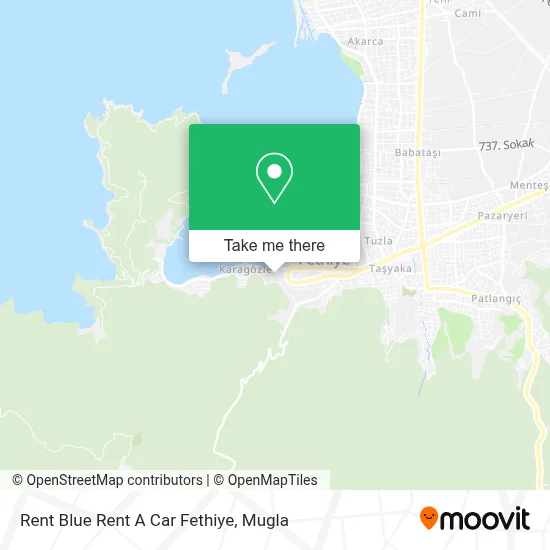 Rent Blue Rent A Car Fethiye map