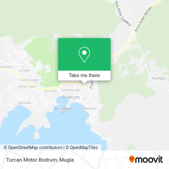 Turcan Motor Bodrum map