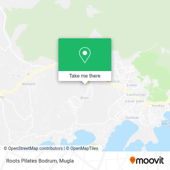 Roots Pilates Bodrum map