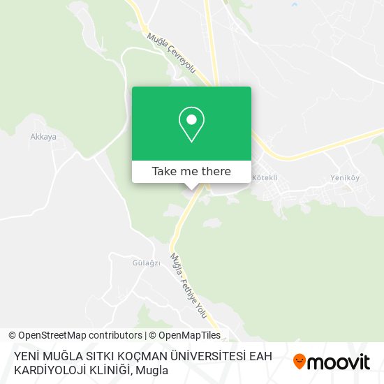 YENİ MUĞLA SITKI KOÇMAN ÜNİVERSİTESİ EAH KARDİYOLOJİ KLİNİĞİ map