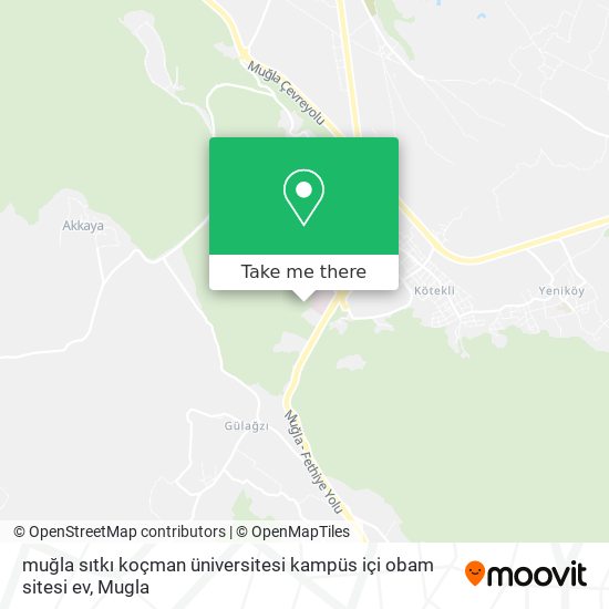 muğla sıtkı koçman üniversitesi kampüs içi  obam sitesi  ev map