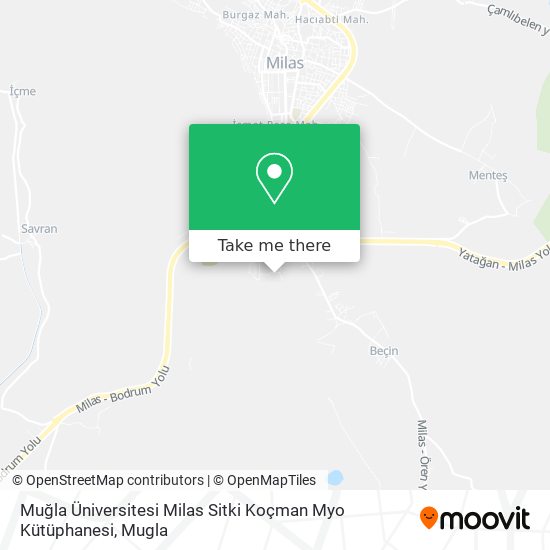 Muğla Üniversitesi Milas Sitki Koçman Myo Kütüphanesi map