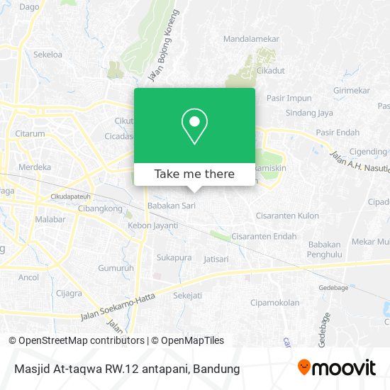 Masjid At-taqwa RW.12 antapani map