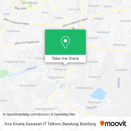 Kos Kirana, kawasan IT Telkom, Bandung map