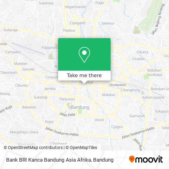 Bank BRI Kanca Bandung Asia Afrika map