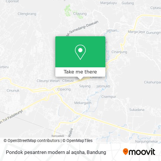 Pondok pesantren modern al aqsha map