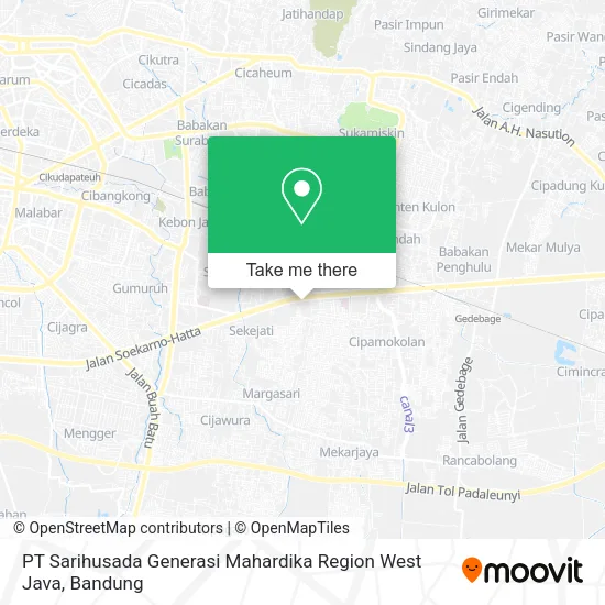 PT Sarihusada Generasi Mahardika Region West Java map