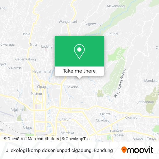 Jl ekologi komp dosen unpad cigadung map