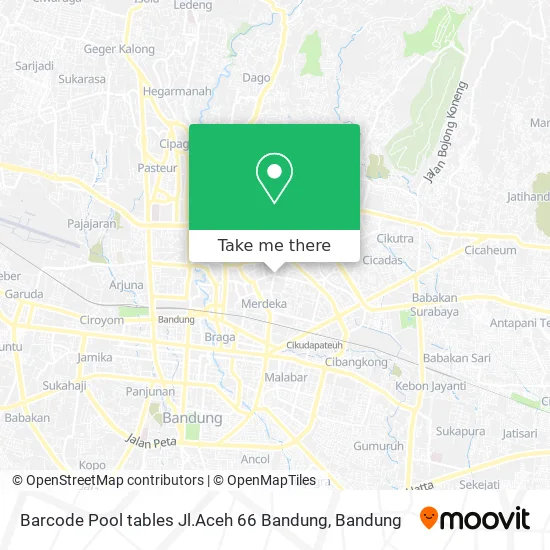Barcode Pool tables Jl.Aceh 66 Bandung map