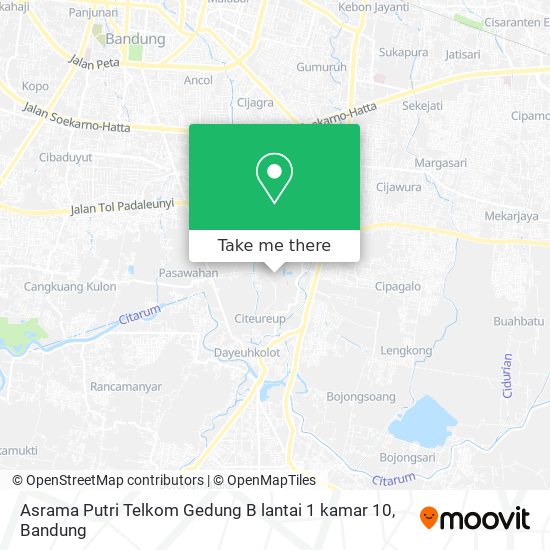 Asrama Putri Telkom Gedung B lantai 1 kamar 10 map