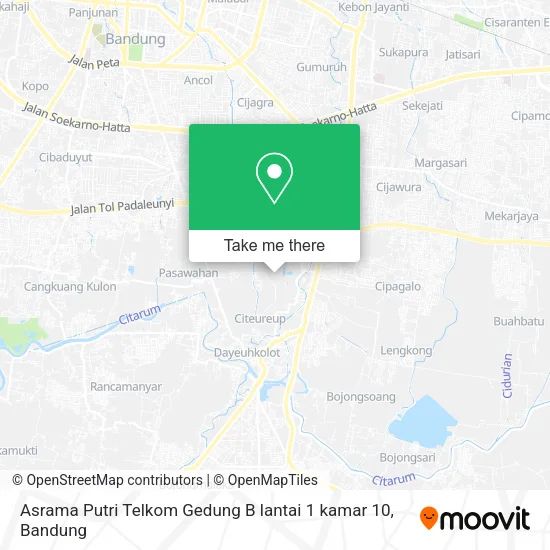 Asrama Putri Telkom Gedung B lantai 1 kamar 10 map