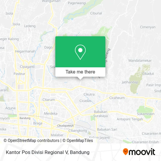 Kantor Pos Divisi Regional V map