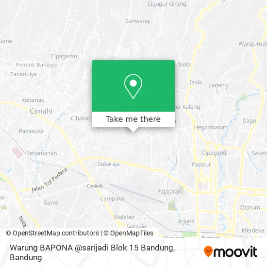 Warung BAPONA @sarijadi Blok 15 Bandung map
