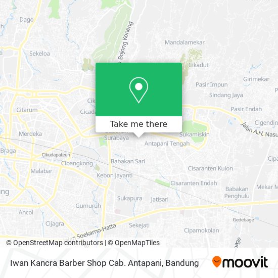 Iwan Kancra Barber Shop Cab. Antapani map