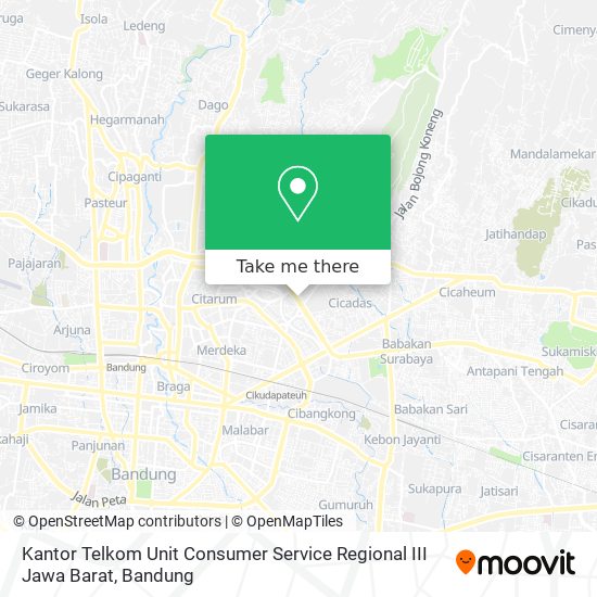 Kantor Telkom Unit Consumer Service Regional III Jawa Barat map
