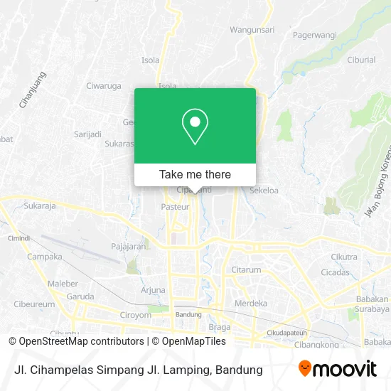 Jl. Cihampelas Simpang Jl. Lamping map