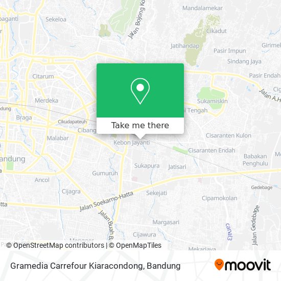 Gramedia Carrefour Kiaracondong map