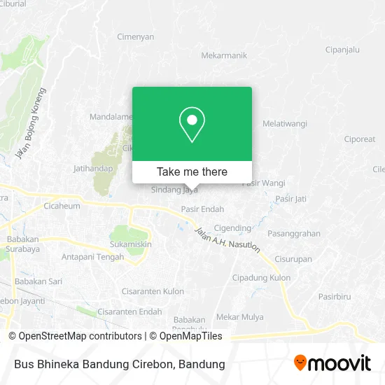 Bus Bhineka Bandung Cirebon map