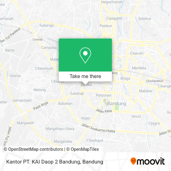 Kantor PT. KAI Daop 2 Bandung map