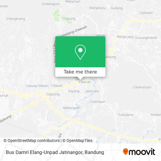 Bus Damri Elang-Unpad Jatinangor map