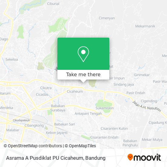 Asrama A Pusdiklat PU Cicaheum map